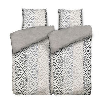 MONT CHALET Wendebettwäsche Rauten Mikrofaser Chinchilla Doppelbett, 4tlg.