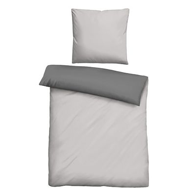 Thumbnail - biberna® Wendebettwäsche uni Baumwoll Linon Einzelbett