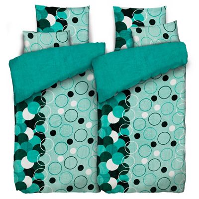 BADIZIO Classic Wendebettwäsche Kreise Mikrofaser Plüsch Doppelbett, 6tlg.