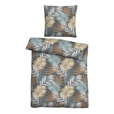 Castell® Bettwäsche Dschungelblätter Baumwoll Renforcé Einzelbett, 2tlg.