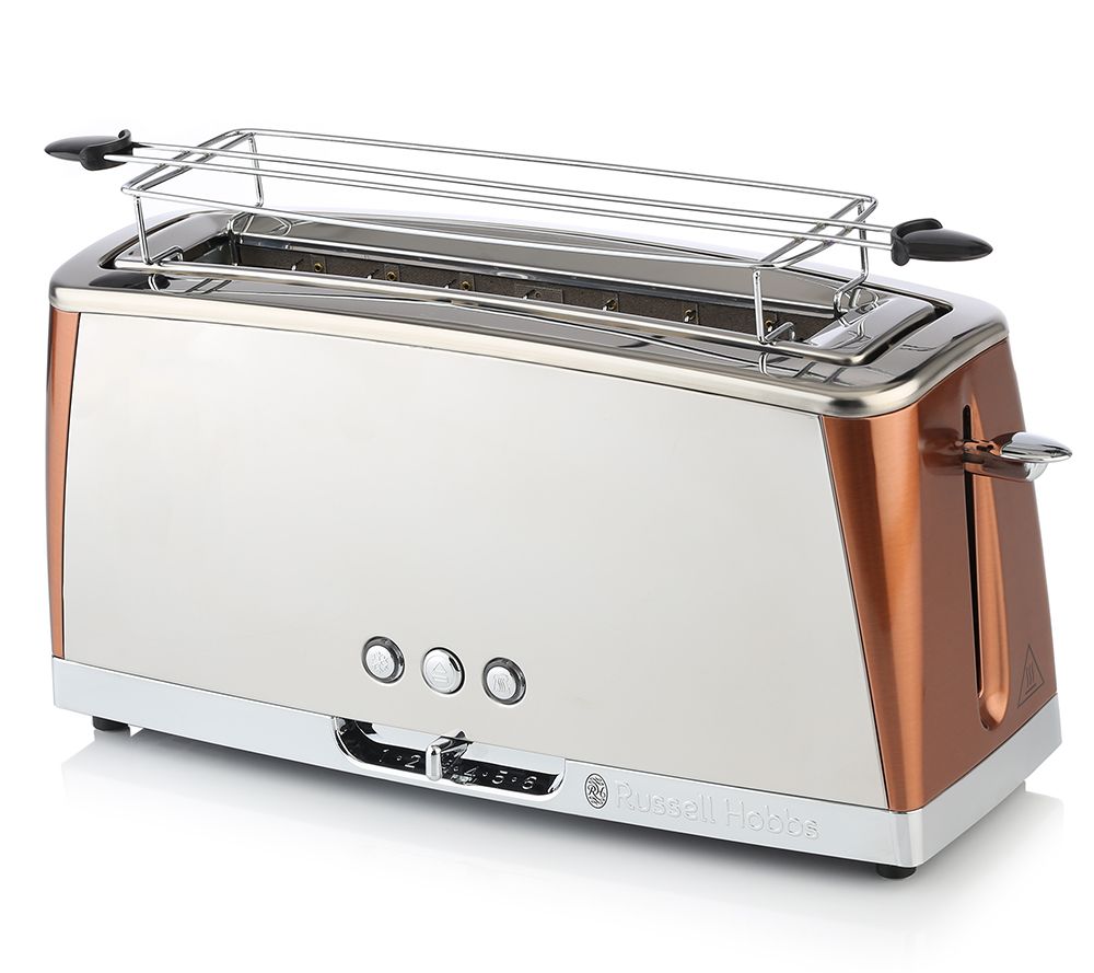 RUSSELL HOBBS Luna Copper Langschlitz Toaster, 1.420W 6 Röststufen