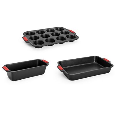 WOLL® Let's bake Backformen-Set, 3tlg. Backform, Muffinform & Kastenform, klein