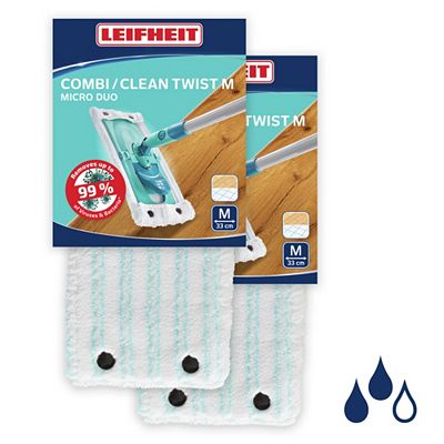 Thumbnail - LEIFHEIT 2er Set Wischbezug Clean Twist / Combi M geeignet für alle glatten Böden