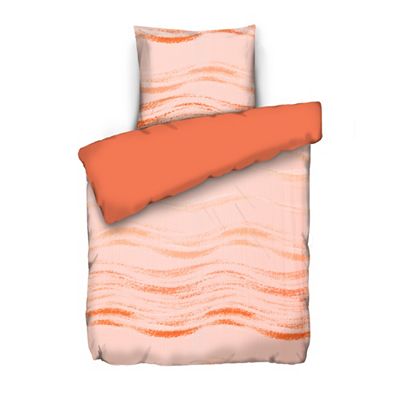 JERYMOOD Rib-Jersey Wendebettwäsche Wellen-Design Mikrofaser Jersey Einzelbett, 2tlg.