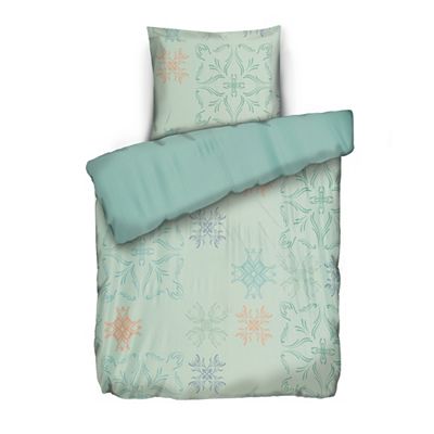 JERYMOOD Wendebettwäsche filigrane Ornamente Mikrofaser Jersey Einzelbett, 2tlg.