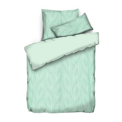 JERYMOOD Rib-Jersey Wendebettwäsche Grafikranke Mikrofaser Jersey Einzelbett, 3tlg.