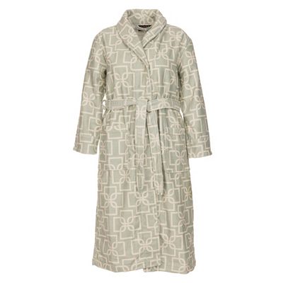 CASA DAWID by Dawid Tomaszewski Damen-Bademantel Monogram-Druck Schalkragen