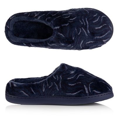 MONT CHALET Damen-Hausschuh bedruckt Mikrofaser Chinchilla weich gepolstert