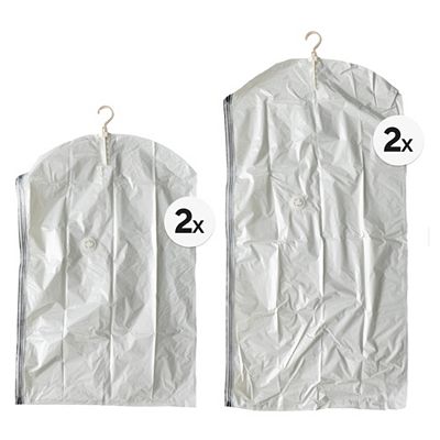 Vakuum Aufbewahrungsbeutel mit Kleiderhaken 2 Größen 4 Stück