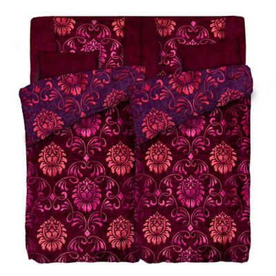 BADIZIO Classic Wendebettwäsche Ornament Mikrofaser Plüsch Doppelbett, 8tlg.