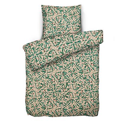 MONT CHALET Bettwäsche Beerenblätter Mikrofaser Chinchilla Einzelbett, 2tlg.