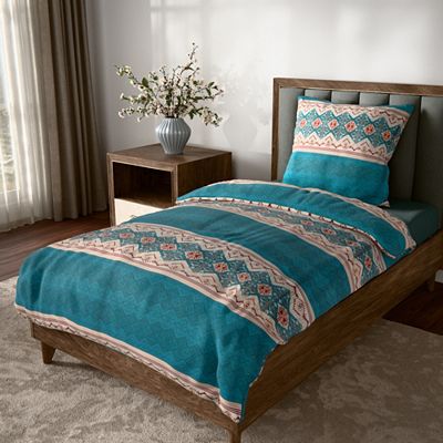 Thumbnail - WINTERENGEL Bettwäsche Querstreifen Mikrofaser Flanell Einzelbett, 3tlg.