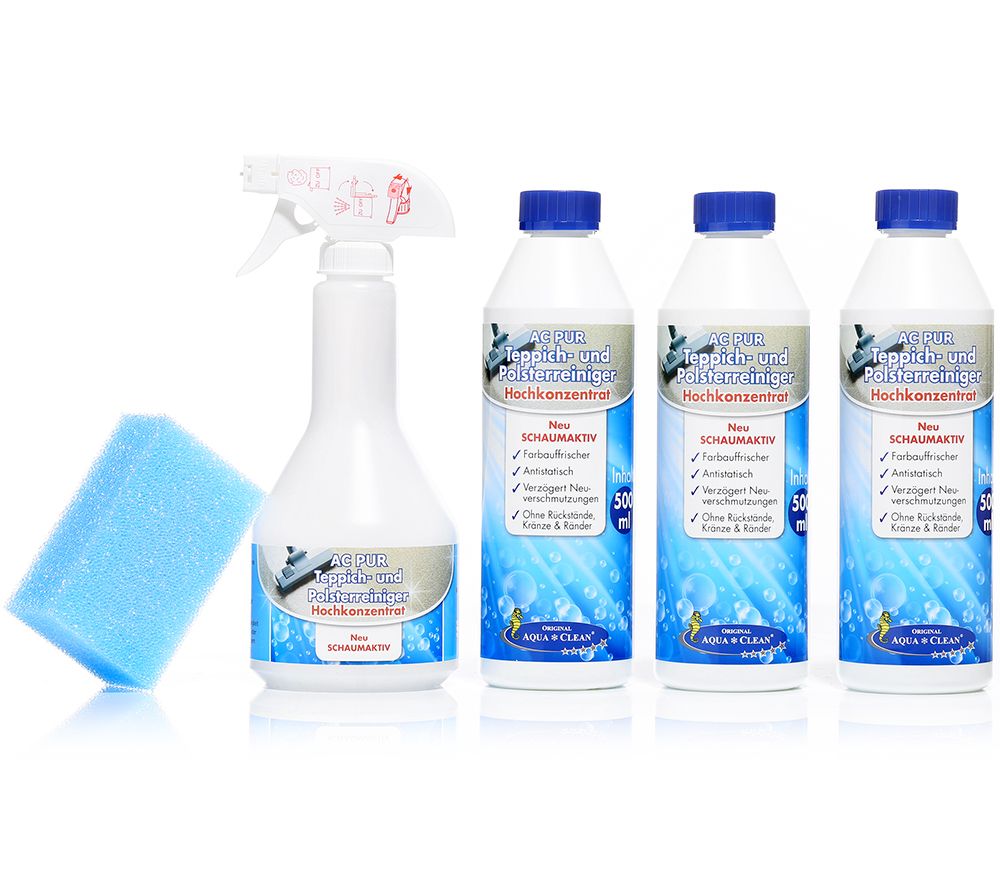 Aqua Clean Pur Teppich Polsterreiniger Schaumaktiv 3x 500ml
