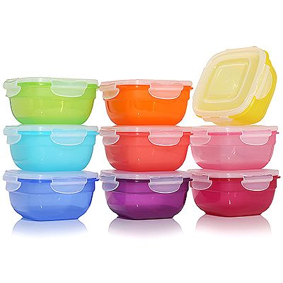 LocknLock 9 Frischhaltedosen im Farbmix stapelbar je 520ml Volumen