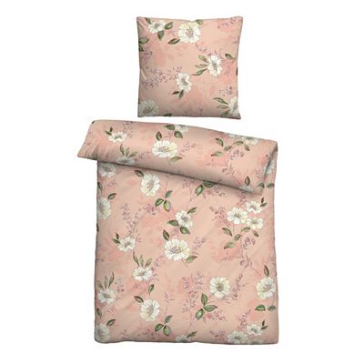 Castell® Bettwäsche floral Baumwoll Feinbiber Einzelbett, 2tlg.