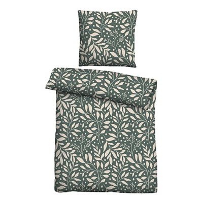 Castell® Bettwäsche Blätter-Design Baumwoll Jersey Einzelbett, 2tlg.