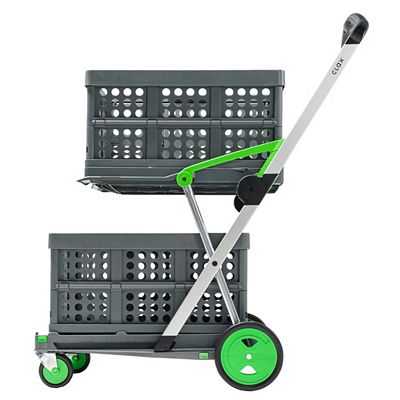 CLAX® Einkaufstrolley zusammenfaltbar inkl. 2 Klappboxen Made in Germany