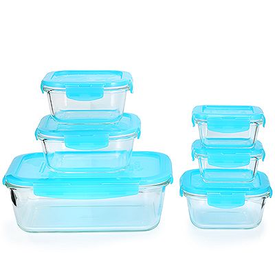 LocknLock 6 Frischhaltedosen aus Borosilikatglas 160ml-2L Gesamtvolumen 4,07L