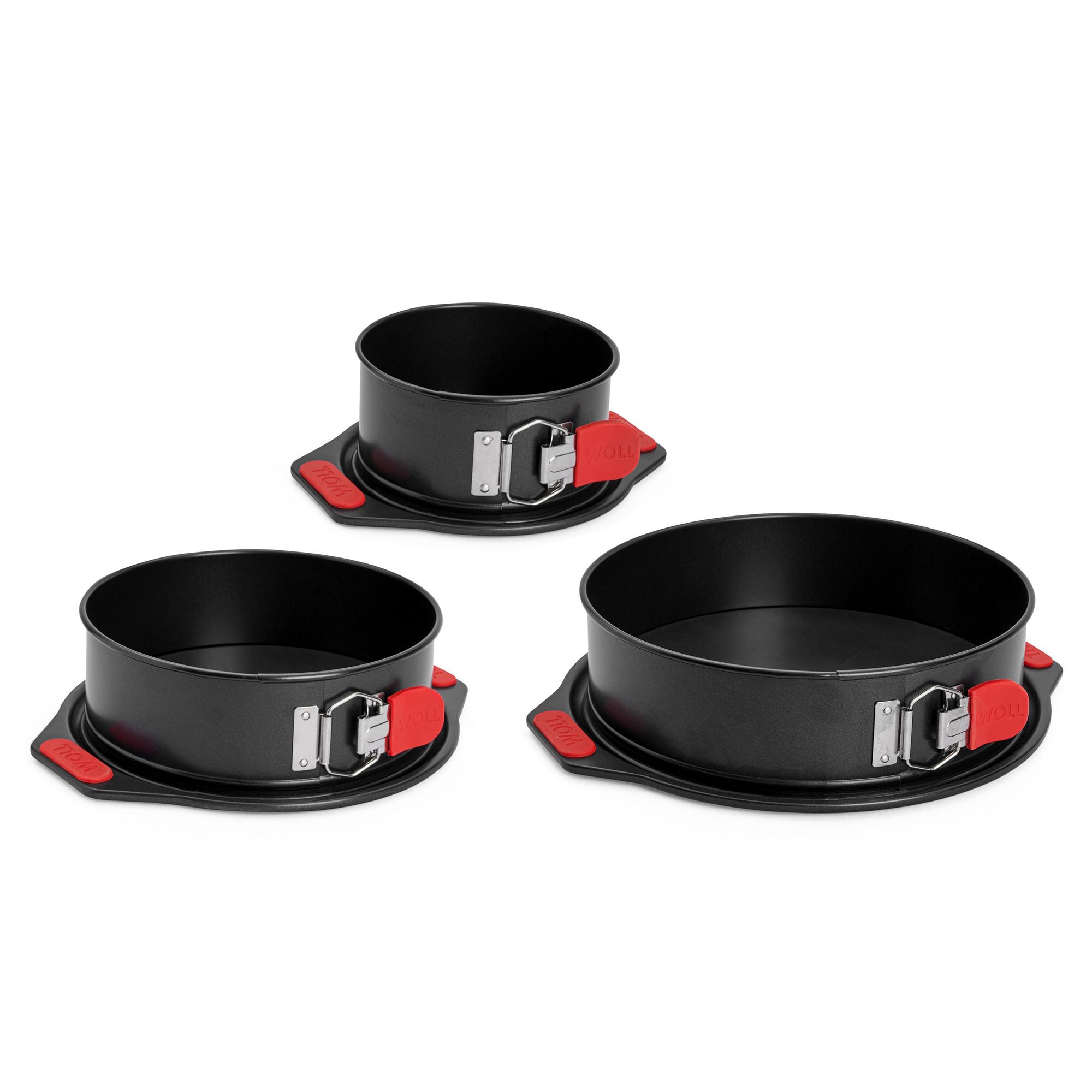 WOLL® Let's bake Springform-Set, 3tlg. 14cm, 20cm & 26cm ⌀ Silikongriffe