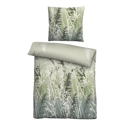 biberna® Bettwäsche Gräser Baumwoll Feinbiber Einzelbett, 2tlg.