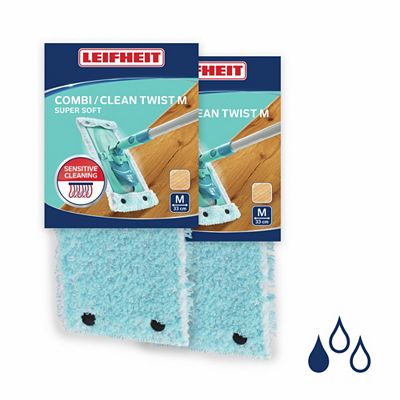 Thumbnail - LEIFHEIT 2er Set Wischbezug Clean Twist / Combi M geeignet für Parkett und Holzböden