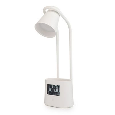 LED-Tischleuchte mit Stiftehalter & Multifunktionsdisplay 3 Helligkeitsstufen Touch-Steuerung