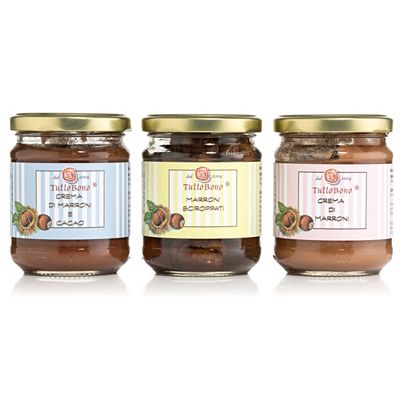 TUTTOBONO® Marroni Trio Zwei Marroni Cremes und Marroni in Sirup Inhalt 3x 200g