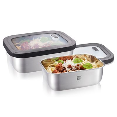 GEFU® Frischhaltedosen PROVIDO 2-teilig Füllvolumen 1.300 + 2.600 ml