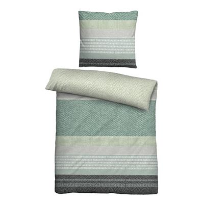 biberna® Bettwäsche Quermuster Baumwoll Feinbiber Einzelbett, 2tlg.