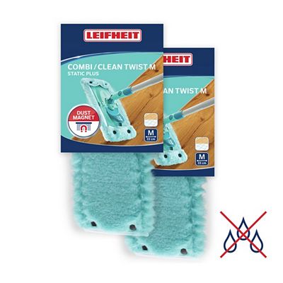 Thumbnail - LEIFHEIT 2er Set Wischbezug Clean Twist / Combi M geeignet für die Trockenreinigung
