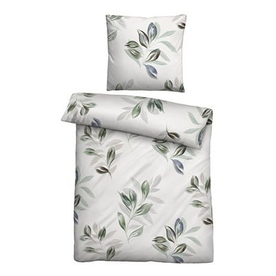 biberna® Bettwäsche Blätter Baumwoll Feinbiber Einzelbett, 2tlg.