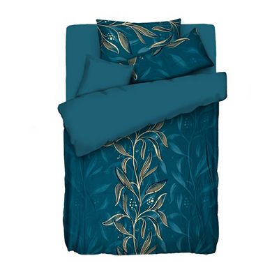 WINTERENGEL Wendebettwäsche Glitzerranke Mikrofaser Flanell Einzelbett, 5tlg.