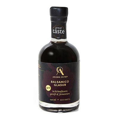 AROMA OLYMP Bio Balsamico Glasur aus Kreta im Eichenfass gereift Inhalt 250ml