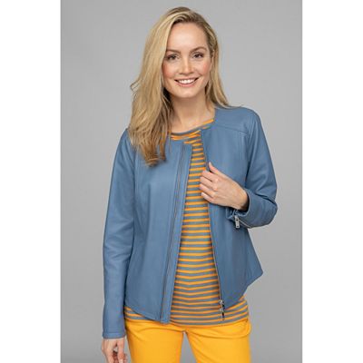 B-Ware STRANDFEIN Lederjacke Lammnappa 2-Wege-Reißverschluss