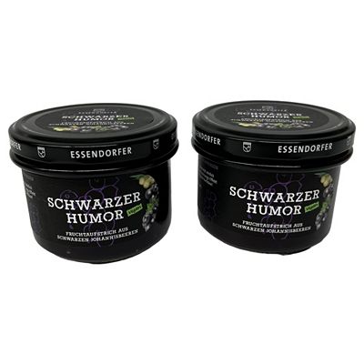 Thumbnail - ESSENDORFER Fruchtaufstrich Schwarzer Humor mit Johannisbeeren Inhalt 2x 200g