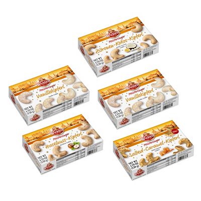 Thumbnail - WICKLEIN Kipferl Set 4 Sorten, 5 Packungen exklusiv bei QVC Inhalt 650g