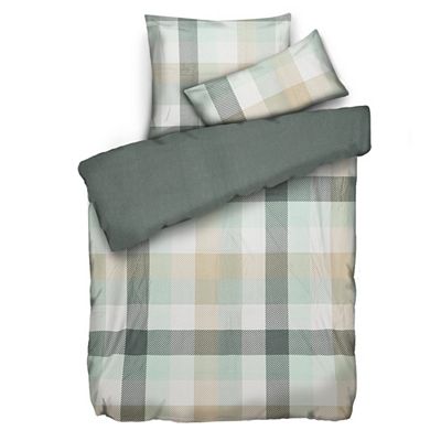 WINTERENGEL Wendebettwäsche Karo Mikrofaser Flanell Einzelbett, 3tlg.