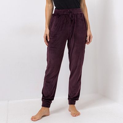 MONT CHALET Damen-Hose uni Mikrofaser Samtfell Seitentaschen