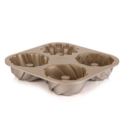 WILKINSON 1888 LTD Gugelhupf Backform Quartett Bundt Gold für 4 Stück 24x24x4.5cm