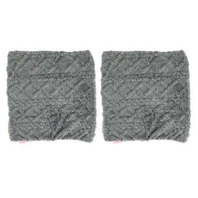 BADIZIO Classic 2 Kissenhüllen Jacquard-Design Mikrofaser Plüsch waschbar, ca. 50x50cm