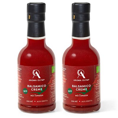 AROMA OLYMP Bio Balsamico Cremes mit Tomate aus Kreta Inhalt 2x 200ml