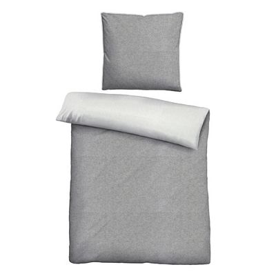 Thumbnail - biberna® Wendebettwäsche uni Melange-Flanell Einzelbett, 2tlg.