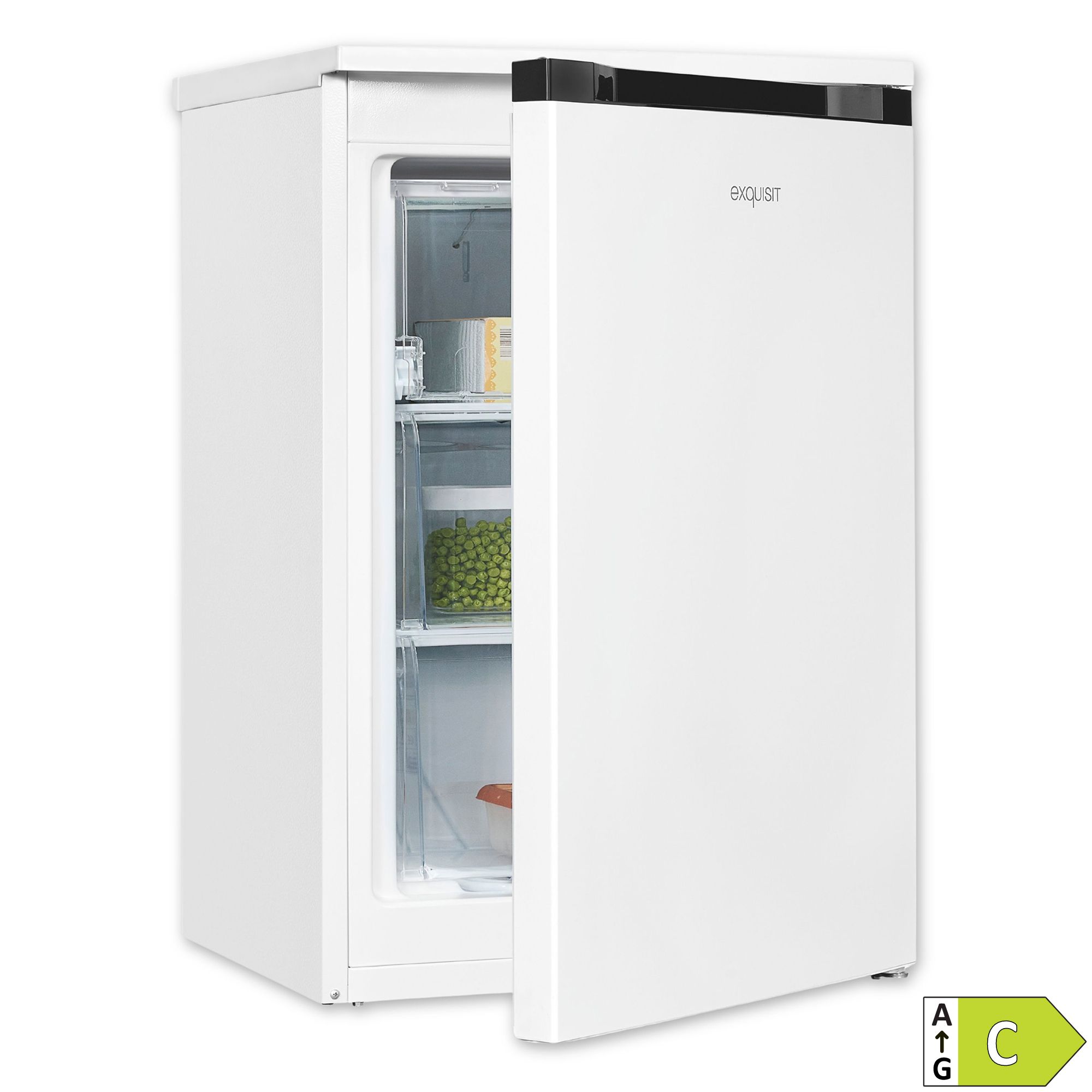 EXQUISIT Gefrierschrank weiß, 85l, EEK C 3 Schubladen mit Griff GS581-051C