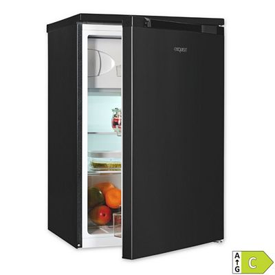 EXQUISIT Kühlschrank grau mit 4 Sterne Gefrierfach 107l, EEK C LED-Beleuchtung KS516-4-051C