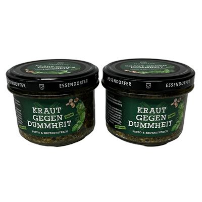 ESSENDORFER Pesto & Brotaufstrich Kraut gegen Dummheit mit Kräutern Inhalt 2x180g