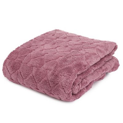 BADIZIO Classic Wendeplaid Jacquard-Design uni Mikrofaser Plüsch waschbar, 150x200cm