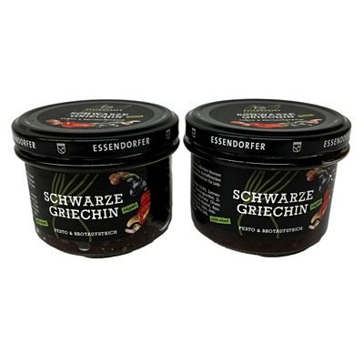 ESSENDORFER Pesto & Brotaufstrich Schwarze Griechin mit Kalamata Oliven Inhalt 2x 180g