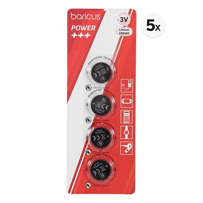 Thumbnail - BARICUS Lithium Knopfzellen Typ CR2450 3,0V, 600mAh 20 Stück