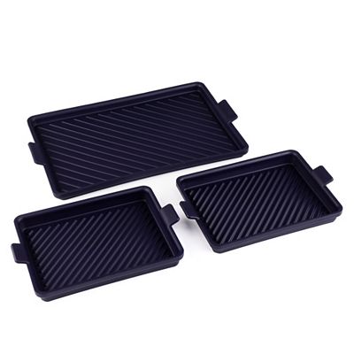 COOK'S ESSENTIALS 3er Silikon Backformen Antihaftbeschichtung mit Griffen