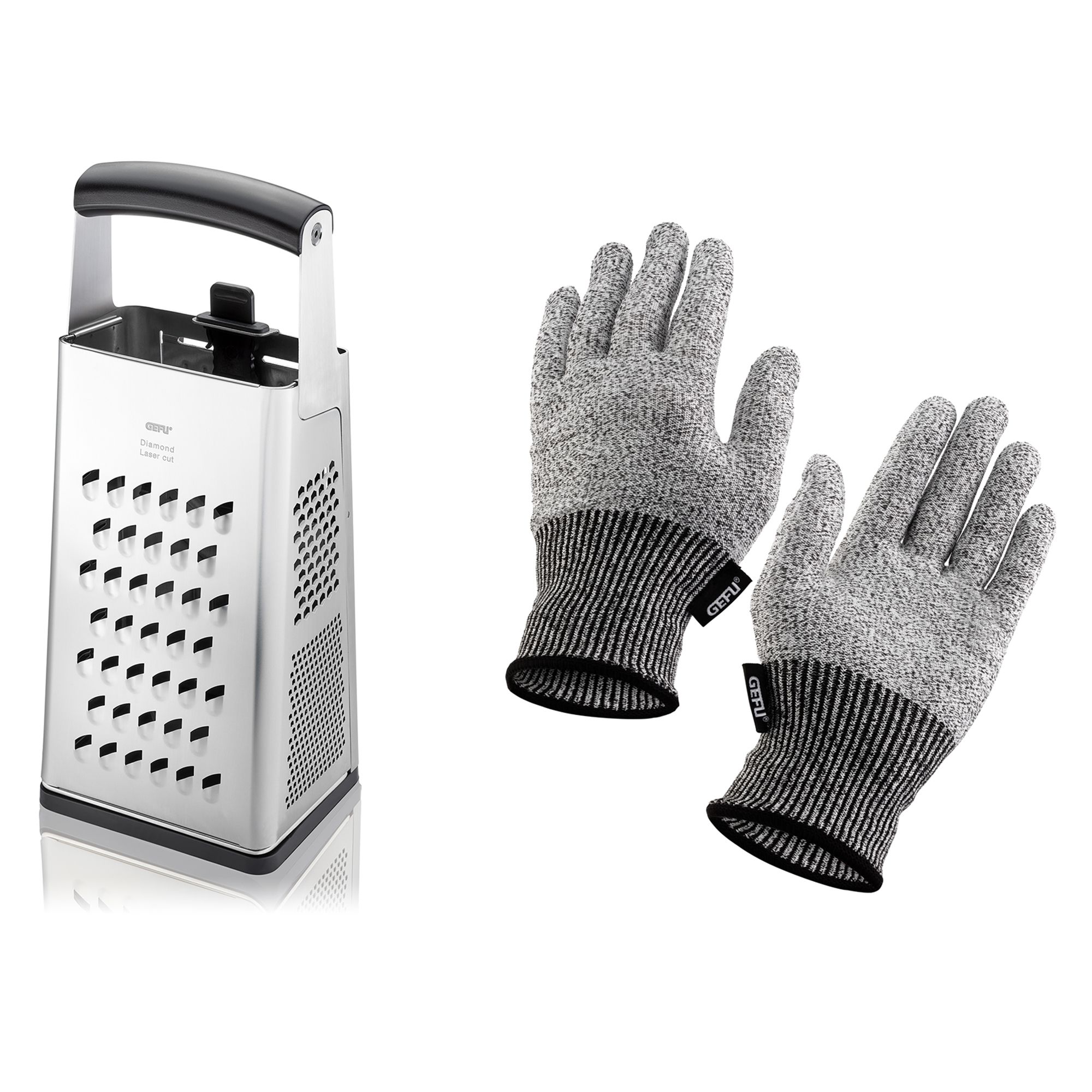 GEFU® Vierkantreibe V-CUT mit verstellbarem Hobel inkl. Schnitt- schutzhandschuh